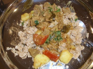 Tender Lamb on a bed of Pilau Rice 