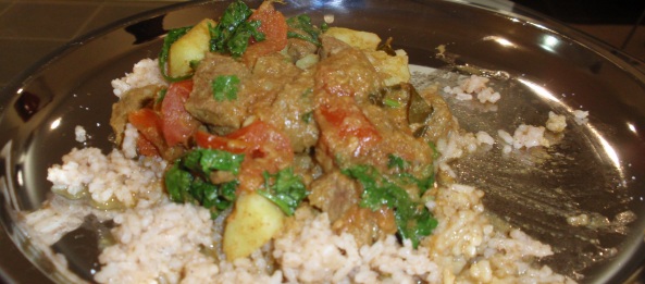 Tender Lamb Curry on Pilau Rice
